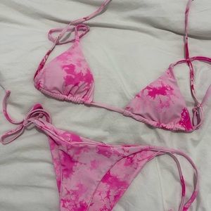 Pink tie dye bikini